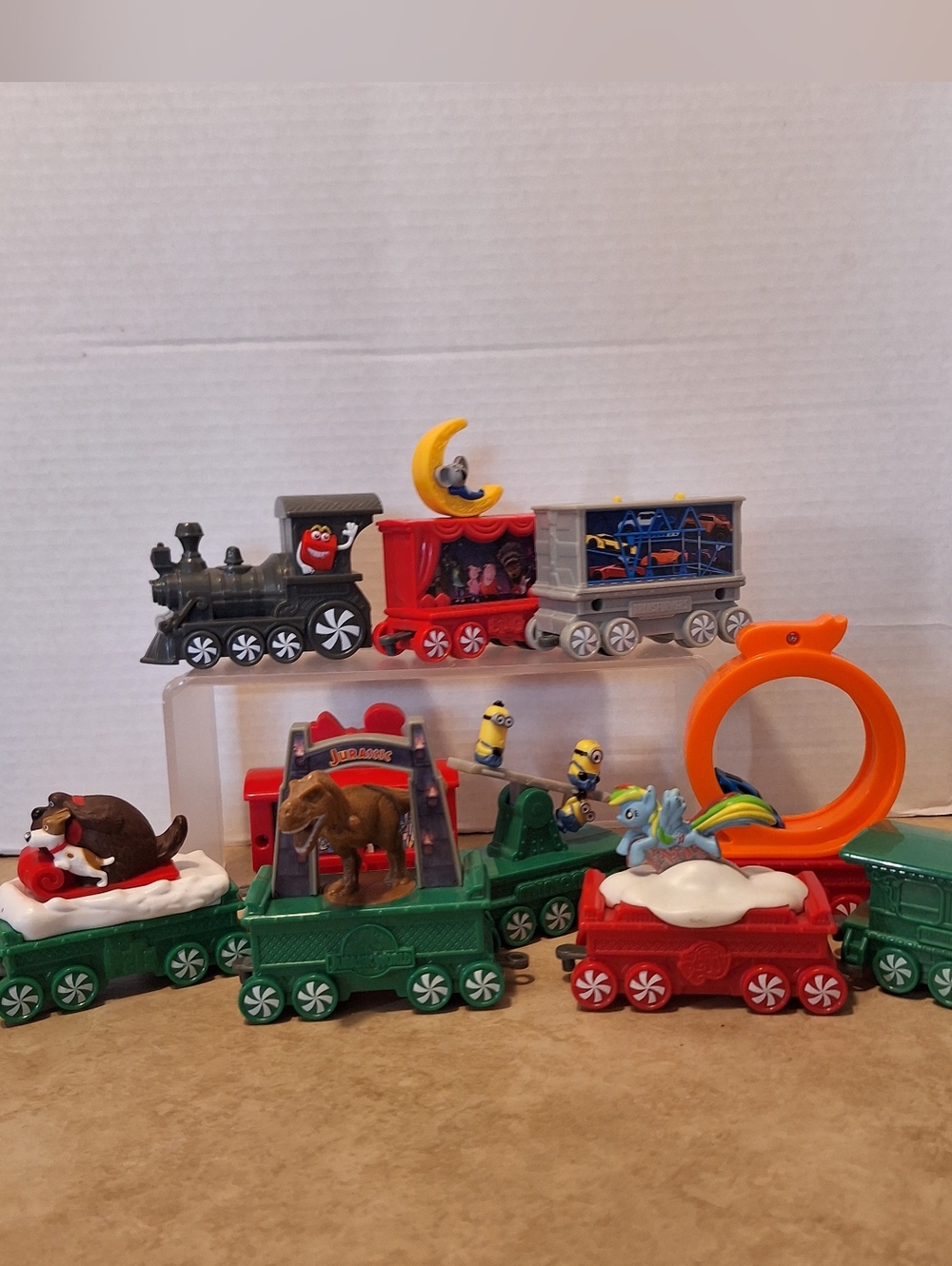 10 Piece 2017 McDonald's Christmas Holiday Express Train - Not Complete